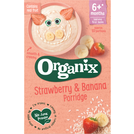 New Organix Strawberry & Banana Porridge 120g 6+ months